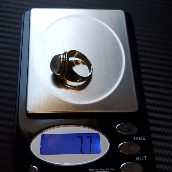 Size 7.5 925 Sterling Silver Oval Large Beautiful Moonstone Ring - Picture 10 of 10